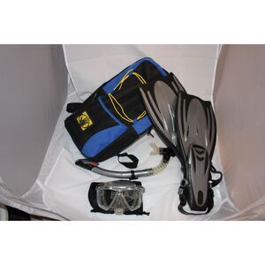 Tempered Blue Fins Snorkel Mask Snorkeling Gear